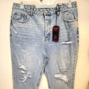 No Boundaries Super High-Rise Relaxed Fit Torn Blue Jeans - Juniors 17
